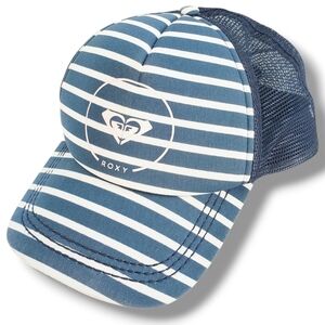 Roxy Hat Cap Womens Snapback Trucker Skate Surf Hawaiian Heart Blue White